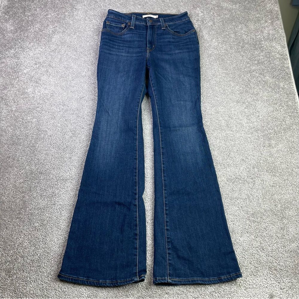 Levi’s 726 Flare Jeans Womens 28 Dark Wash High Rise Stretch Denim